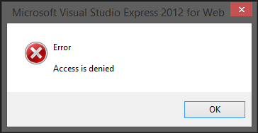 Error 5 access is denied in dev c 2017